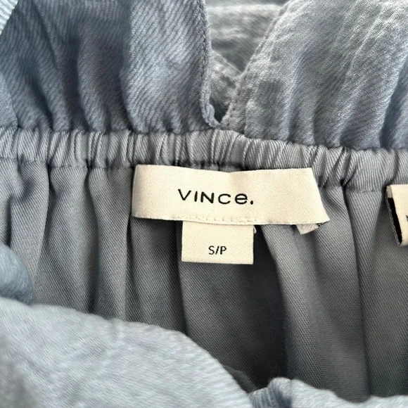 Vince Blue Smocked Tiered Midi Dress - Picture 16 of 16